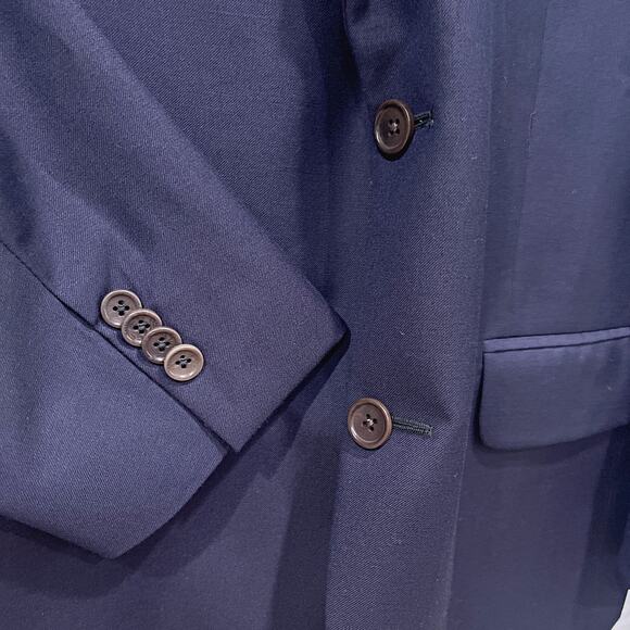 Peter Millar Wool Blazer Sport Coat Navy Blue Two Button Mens 42R 42 Regular - Picture 3 of 8